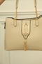 4 Compartment Women's Shoulder Bag with Gold Accessories - Crossbody Strap - 8