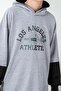 Los Angels Athletic Printed Hooded Boys' Kangaroo Pocket Bottom Top Tracksuit Set - 4