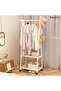 Clothes Rack 2-Tier Rolling Garment Rack (White) - 7