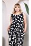 Black Patterned Sleeveless Blouse-Pants Plus Size Horse Top Set - 3
