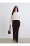 Lcw Modest Brown Slim Fit Flared Velvet Women's Trousers - 3