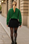 Women's Crew Neck Winter Oversized Green Sweater - 5