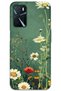 Oppo A55 Case Hd Pattern Printed Back Cover - Green Daisy