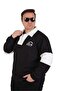 Large Size Polo Neck Zippered Sweat Double Face 25709 Black