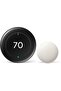 Nest Learning Thermostat (4th Gen, 2024) with Nest Temperature Sensor - Polished Obsidian