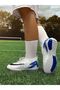 Boys' Football Cleats with Socks, Indoor Soccer Shoes (White-Blue Color)--Filet-Garson