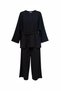 Belted Modal Slit Double Hijab Set Black - 6