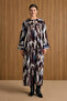 Beige Patterned Viscose Dress