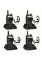 4 قطع من أجهزة الاتصال اللاسلكية UV-5R، أجهزة راديو ثنائية الاتجاه، جهاز إرسال واستقبال محمول ثنائي النطاق، طويل المدى، مزود بإضاءة LED