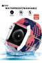 سوار من النايلون المضفر قابل للتعديل بحلقة فردية لساعة Apple Watch مقاس 42،44،45 مم - 2