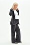 Maternity Adjustable Waist Front Zipper Hooded Tracksuit Set Smoked - 2