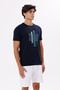 Front Printed Geometric Pattern Crew Neck Comfortable Fit Breathable Cotton Short Sleeve T-Shirt - 4