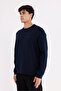 Horizontal Textured Ottoman Surface Tonal Logo Detailed Crew Neck Standard Fit Sweatshirt - 2