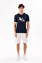 Geometric Pattern on the Front Printed Crew Neck Cotton T-Shirt