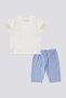 U.S. Polo Assn Licensed Striped Pants Blue Baby Boy Set - 3