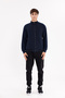 Striped Surface Effect Relaxed Fit Half Button Transitional Polo Neck T-Shirt
