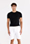 Honeycomb Textured Flexible Waist Side Pockets Zippered Back Pocket Soft Cotton Comfortable Fit Above Knee Shorts - 6