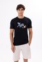 Geometric Pattern on the Front Printed Crew Neck Cotton T-Shirt - 5