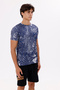 Modern Print Detailed Lightweight Jersey Fabric Comfortable Fit Crew Neck T-Shirt - 5