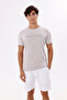 Crew Neck Short Sleeve T-Shirt with Front Print Lettering Detail - 6