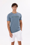 Crew Neck Short Sleeve T-Shirt with Front Print Lettering Detail - 5