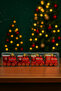 Red Train Christmas Tree Ornament Set of 4 – Shiny Christmas Decor |   Eng-154 | - 2