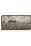 Watercolor Flower Sky Field With Outer Frame 50x100 cm for Bedroom