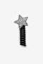 Black Glitter Star Figured Girl's Pasta Buckle