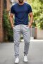 Men's Black-Grey Winter Sweatpants with Elasticated Cuffs