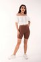 Women's White Madonna Collar, Elastic Waist and Sleeves, Gathered Front Crop Woven Blouse - 3