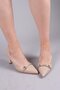 Lepel Stone Gold Buckle Stiletto Beige - 9