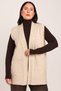 Women's Beige Knitwear Knitted Textured Hatuş Winter Mother's Vest