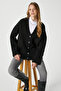 Women's Alvin Soft V-Neck Black Cardigan - 3