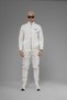 Unisex Regular Fit Interlock Pique Sweatshirt with Mock Neck Zipper Pockets - White