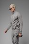 Unisex Regular Fit Interlock Pique Sweatshirt with Mock Neck Zipper Pockets - Gray - 5