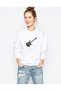 Bass Guitar Black and White Electric Guitar Printed White Women's Knitted Sweatshirt Long Sleeve