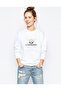 Overwatch Logo Printed White Women's Knitted Sweatshirt Long Sleeve