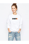 Dirt 4 Printed White Women's Knitted Sweatshirt Long Sleeve