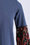 Women's Dark Blue Patterned Balloon Sleeve Dress Arm-26K001051 - 2