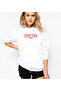 Stanger Things I Dump Your Ass Printed White Women's Knitted Sweatshirt Long Sleeve