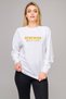Bohemian Rhapsody Lettering Logo Printed White Women's Knitted Sweatshirt Long Sleeve
