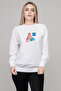 Deep Purple Black Night Printed White Women's Knitted Sweatshirt Long Sleeve