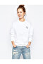 White White Horse Silver Horse Printed White Women's Knitted Sweatshirt Long Sleeve