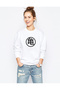 Dragon Ball Printed White Women's Knitted Sweatshirt Long Sleeve