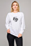 Motorcycle Clock Dxf Circle Printed White Women's Knitted Sweatshirt Long Sleeve