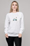 Vespa Lexington Printed White Women's Knitted Sweatshirt Long Sleeve