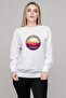 Silhouette Copper Mountain Colorado Printed White Women's Knitted Sweatshirt Long Sleeve
