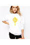 Pubg Skull Tava Printed White Women's Knitted Sweatshirt Long Sleeve