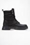 Simple Women's Lace-Up Boots Black Leather - 2