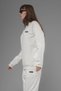 Unisex Regular Fit Crew Neck Textured Interlock Pique Sweatshirt - White - 6